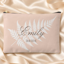 Bride Name Soft Peach White Fern Large