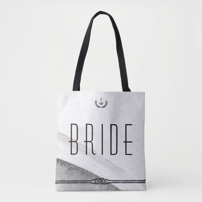 Bride Nautical Wedding Bags Gray And White (Front)