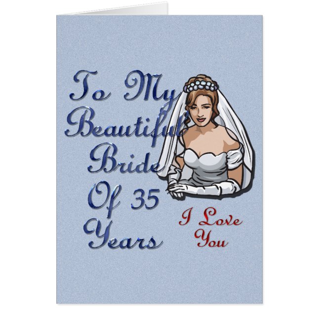 Bride Of 35 Years Cards (Front)