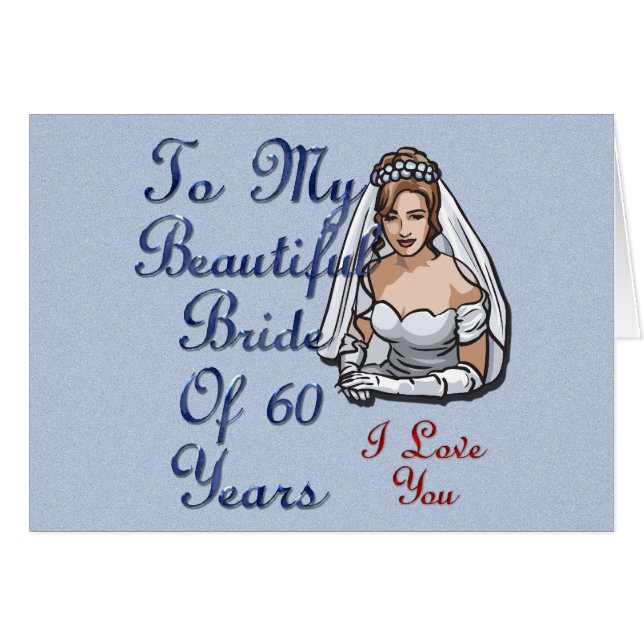 Bride Of 60 Years Cards (Front Horizontal)