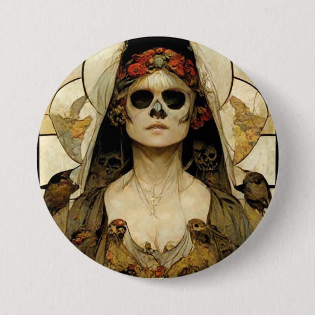 Bride Of Death Gothic Horror Button (Front)