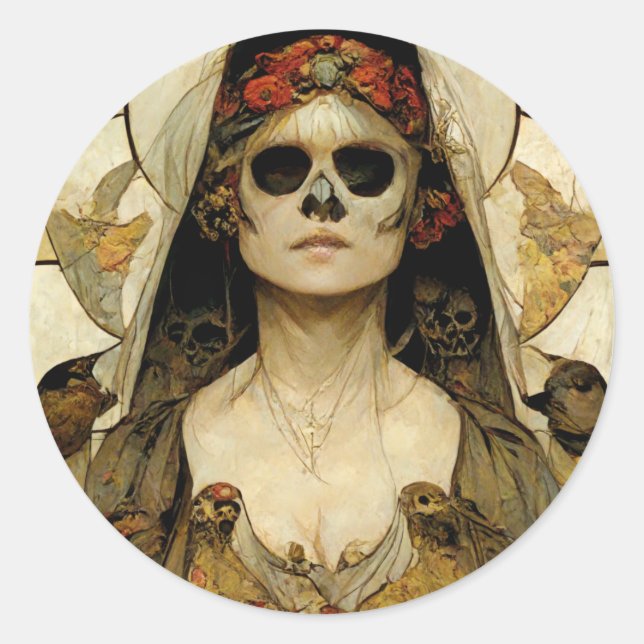 Bride Of Death Gothic Horror Classic Round Sticker (Front)