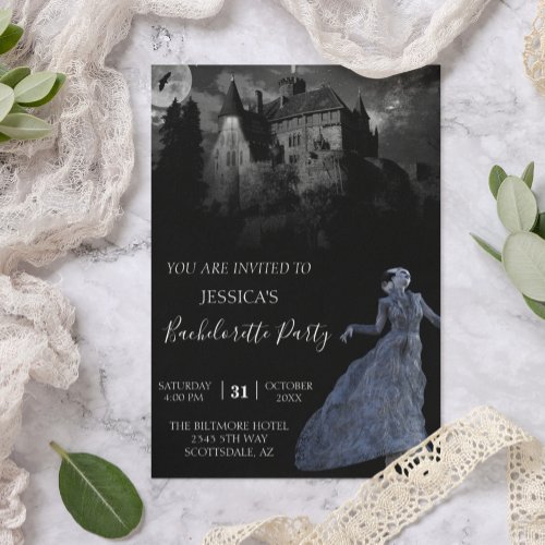 Bride of Frankenstein Bachelorette Halloween  Invitation