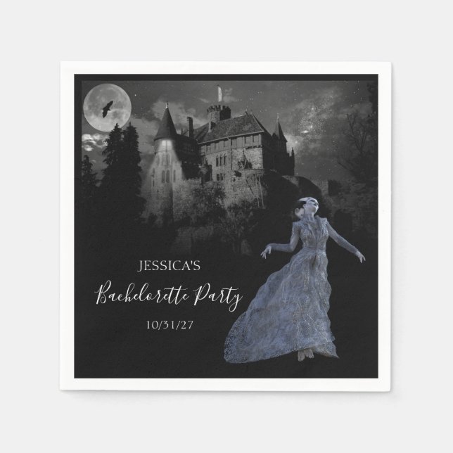 Bride of Frankenstein Bachelorette Halloween  Napkins (Front)