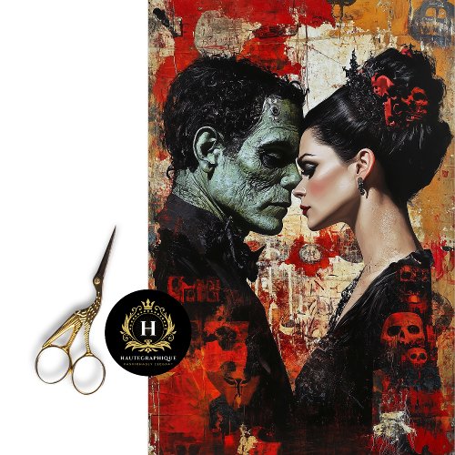 Bride of Frankenstein Decoupage  Tissue Paper