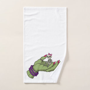 Bride of Frankenstein Hand with Skeleton Bow   Got Hand Towel