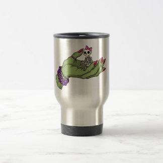Bride of Frankenstein Hand with Skeleton Bow | Got Travel Mug