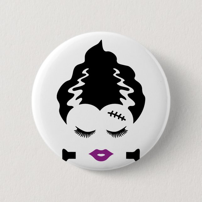Bride Of Frankenstein Monster Halloween Costume 1  Button (Front)