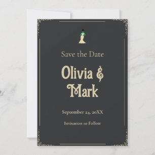 Bride of Frankenstein Save the Date Gothic Invitation