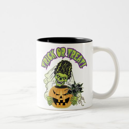 Bride of Frankenstein Skull Two_Tone Coffee Mug