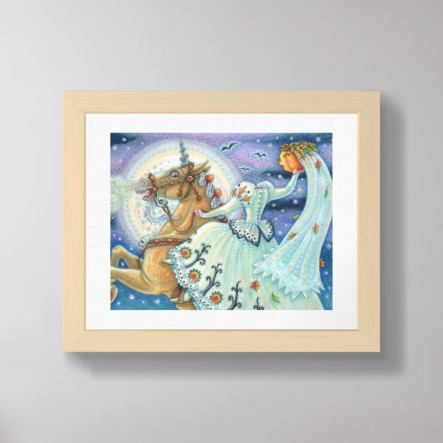 BRIDE OF SLEEPY HOLLOW, HEADLESS HORSEMAN PALOMINO FRAMED ART (Framed Front)