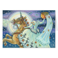 BRIDE OF SLEEPY HOLLOW UNICORN NOTE CARD Blank