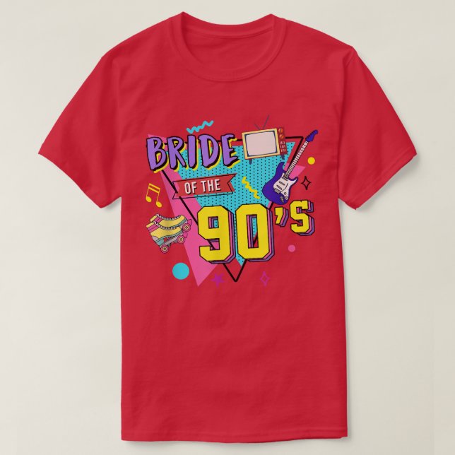 Bride Of The 90's Retro 90s Theme Bachelorette Mat T-Shirt (Design Front)