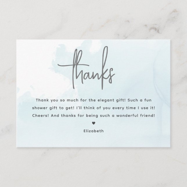 Bride On Cloud 9 Bridal Shower Thank You Card (Front)