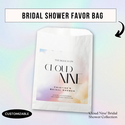 Bride on cloud 9 Colorful Pastel Bridal Shower  Favor Bag