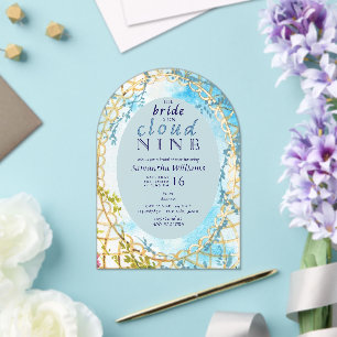 Bride On Cloud Nine Rococo Revival Bridal Shower Acrylic Invitations