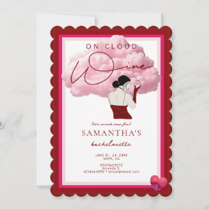 Bride On Cloud Wine Winery Napa Bachelorette Party Invitation