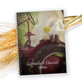 Bride On Red Tractor Country Farm Wedding Notebook by loraseverson at Zazzle