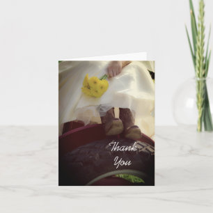 Bride on Red Tractor Farm Wedding Thank You Note Card
