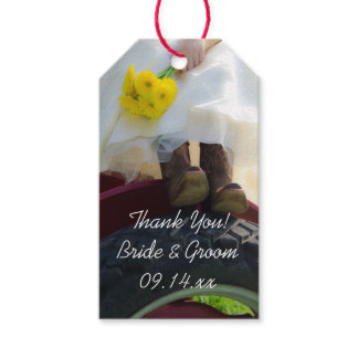 Bride on Tractor Country Farm Wedding Favor Tags
