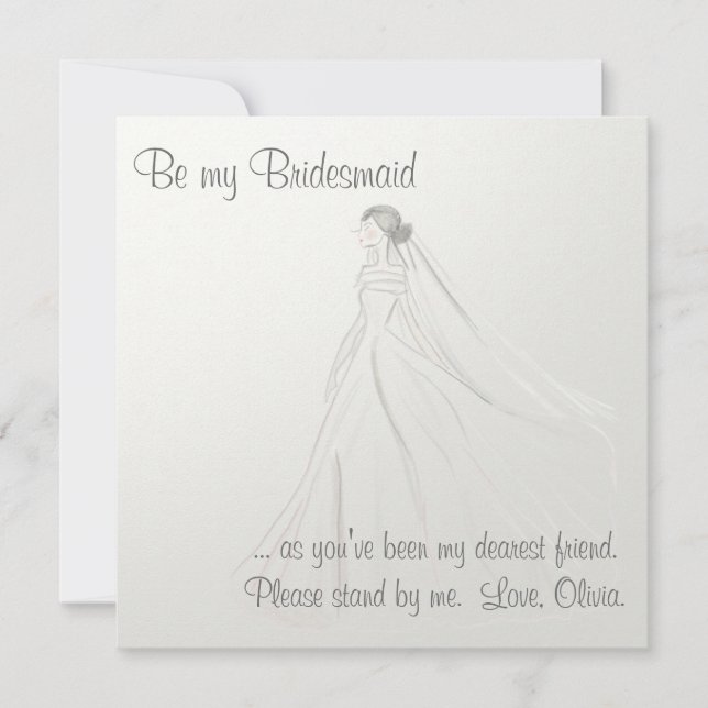 Bride On White Satin Invitation (Front)