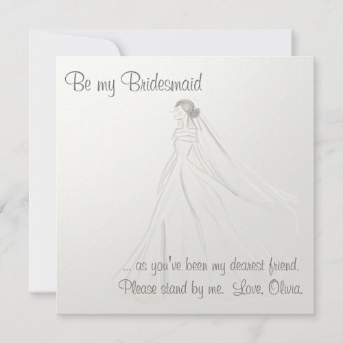 Bride On White Satin Personalized Announcements