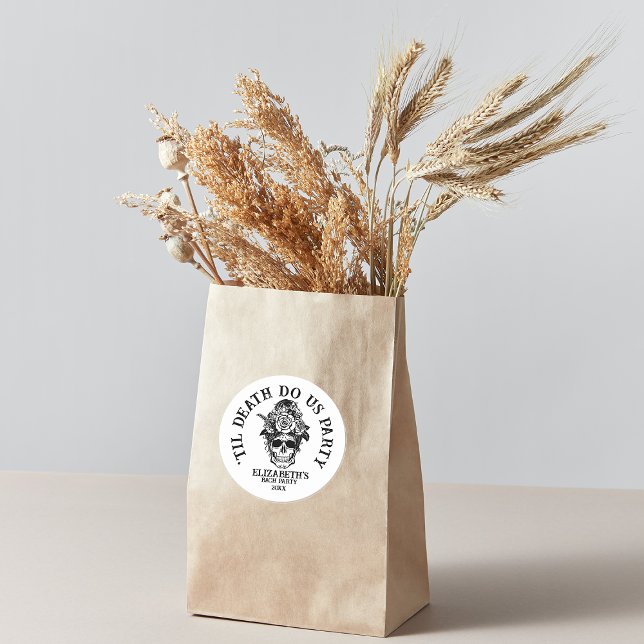 Bride or Die Bachelorette Party Customized Bridal Classic Round Sticker (Creator Uploaded)