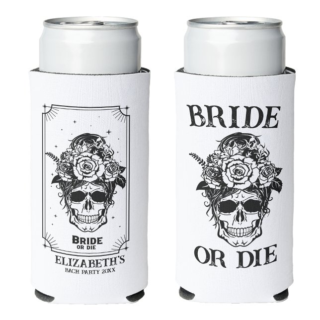 Bride or Die Bachelorette Party Customized Bridal Seltzer Can Cooler (Creator Uploaded)