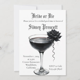 “Bride or Die” Bachelorette Party Invitation Got