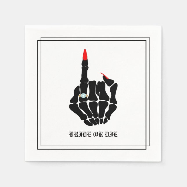 Bride or Die Bachelorette Party Napkins (Front)