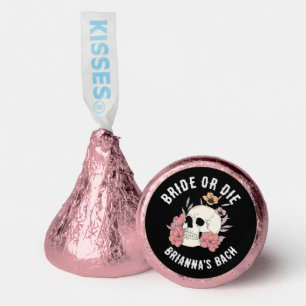 Bride or die black retro skull bachelorette favors