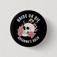 Bride or die black skull bachelorette favors