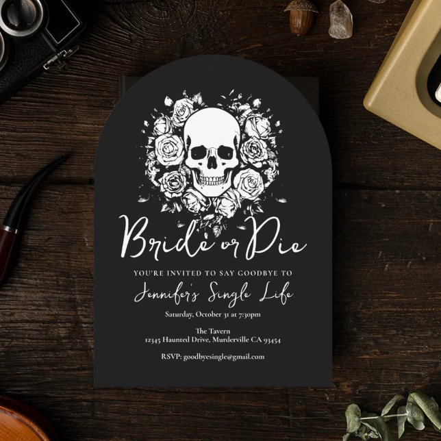 Bride or Die Floral Skull Bachelorette Party Invitation (Creator Uploaded)
