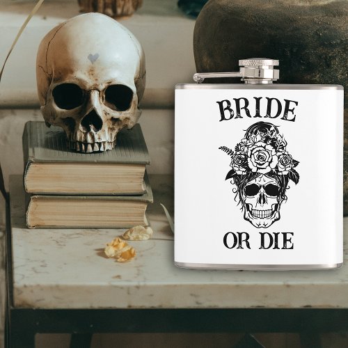 Bride or Die Gothic Bachelorette Party Customized Flask