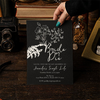 Bride or Die Gothic Floral Bachelorette Party Invitation