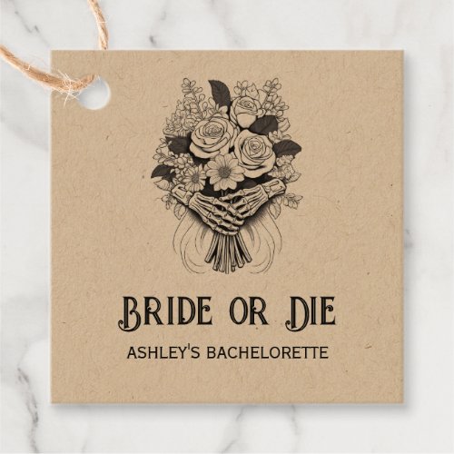 Bride or Die Halloween Bachelorette Party Favor Tags