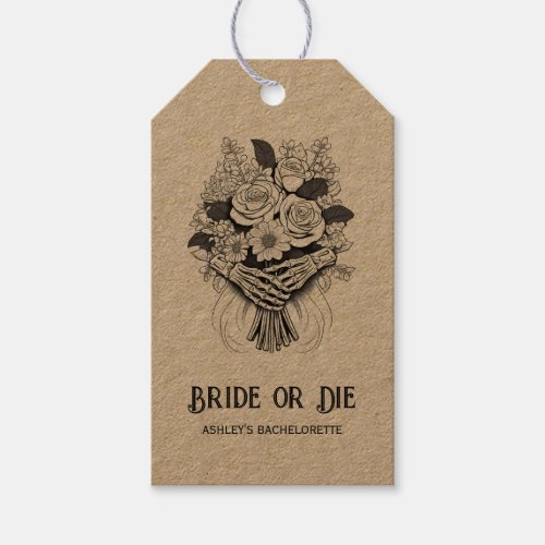 Bride or Die Halloween Bachelorette Party Gift Tags