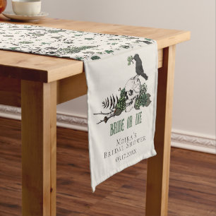 Bride or Die Ivory Skull & Roses Gothic Wedding Long Table Runner