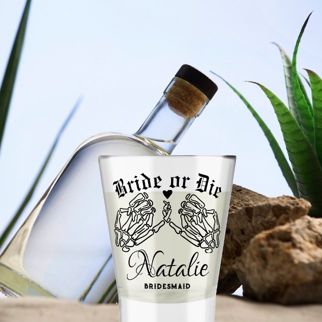 Bride Or Die Personalized Bridesmaids Till Death Shot Glass (Creator Uploaded)