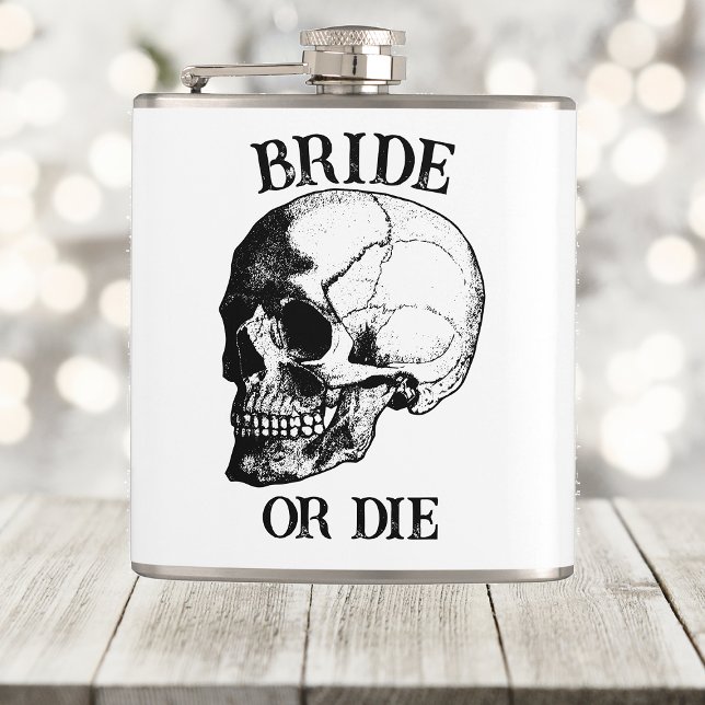 Bride or Die Til Death Do Us Party Gothic Wedding Flask (Creator Uploaded)