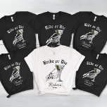 Bride Or Die Til Death Do We Party Bachelorette Tri-Blend Shirt<br><div class="desc">Embrace the dark and playful side of your bachelorette festivities with our "Bride Or Die Til Death Do We Party" Tri-Blend Shirt. Perfect for a gothic-themed or Halloween bachelorette party, this shirt features a bold and humorous design that adds a touch of spooky elegance to your celebration. With its "Til...</div>