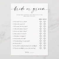 Bride or Groom Bridal Shower Game