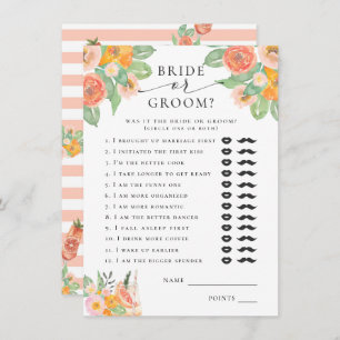 Bride or Groom Bright Cocktail Bridal Game Enclosure Card