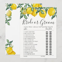 Bride or Groom game fully Lemons editable card