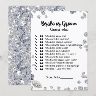 Bride or Groom Guess Who Bridal Shower Game Invitation