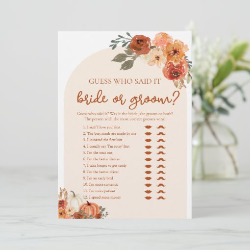 Bride or Groom Guess Who Said it Bridal Shower Invitation | Zazzle