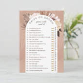 Bride or Groom Guess Who Said it Game Boho Florals Invitation (Standing Front)