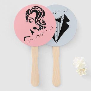 Bride or Groom Mr Mrs Wedding Game Hand Fan