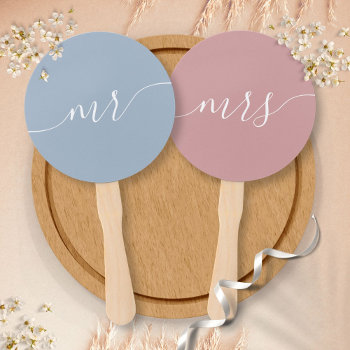 Bride Or Groom Mr Mrs Wedding Game Hand Fan by thisisnotmedesigns at Zazzle