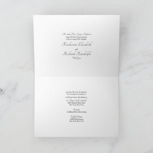 Bride Parents Formal White Wedding Card